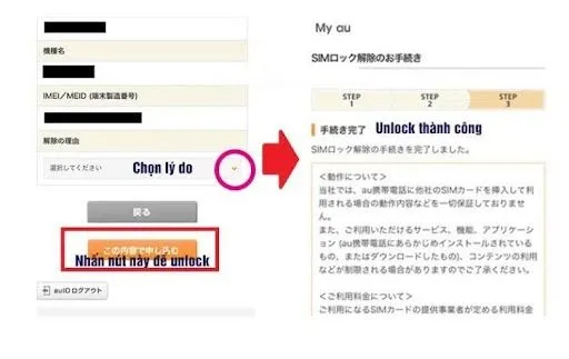 Chọn lý do muốn Unlock iPhone và hoàn tất quá trình.jpg