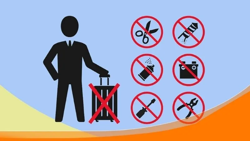 Hình ảnh minh họa những đồ vật bị cấm mang theo khi nhập cảnh.jpg